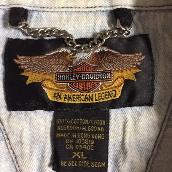 Vintage Harley Davidson Denim Shirt Hong Kong XL - Picture 7 of 9
